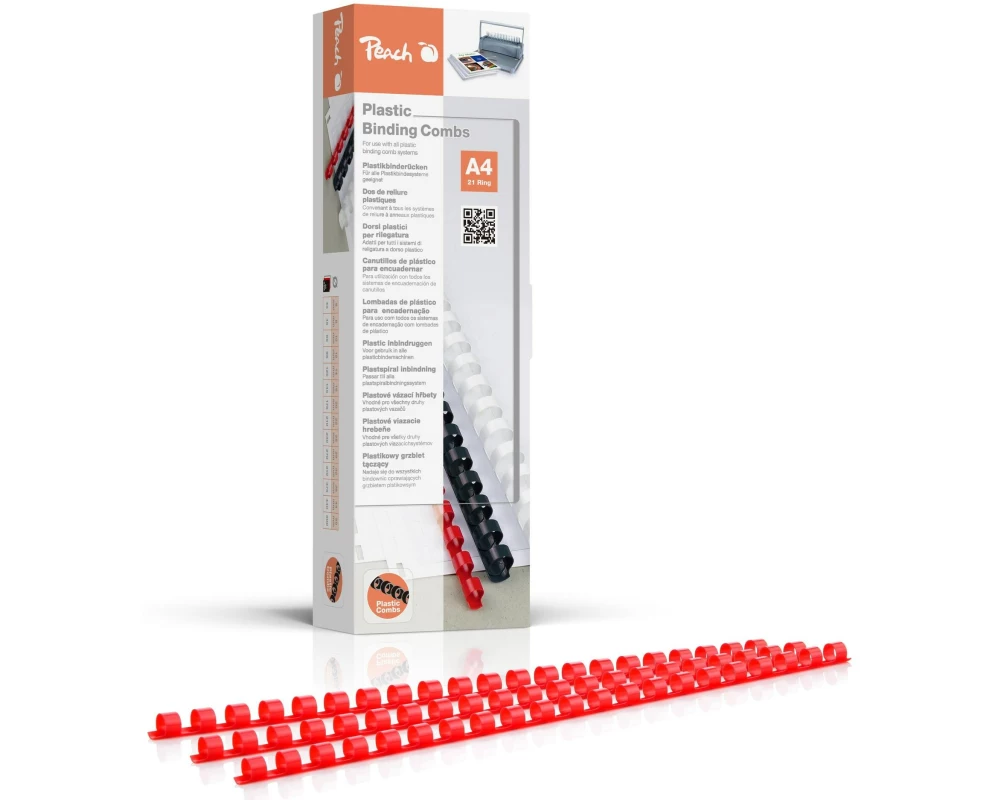 Peach Binderücken 8 mm, Rot, 100 Stück