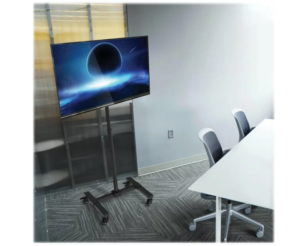 EATON TRIPPLITE Mobile TV Stand - Height Adjustable, 13inch to 42inch TVs and Monitors, Locking Casters, Black