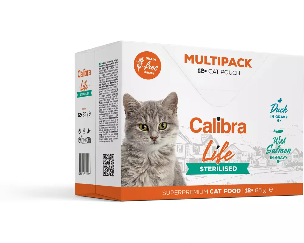 Calibra Nassfutter Life Sterilised Multipack 12x 85 g