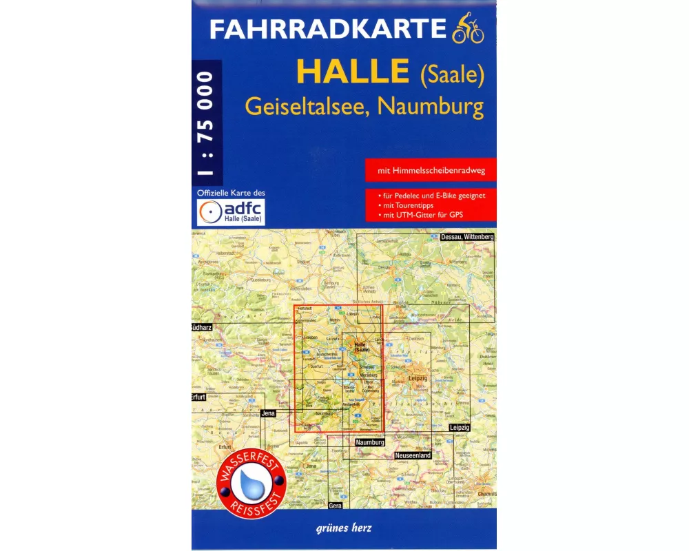 Fahrradkarte Halle, Geiseltalsee, Naumburg