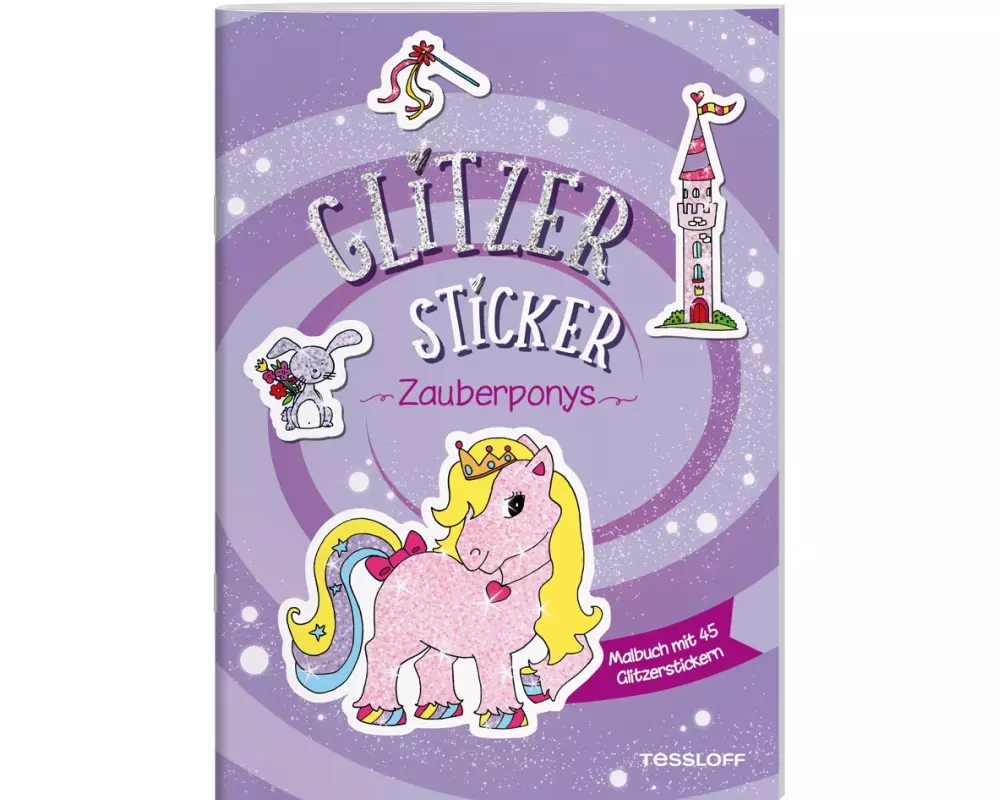 Glitzer-Sticker Malbuch. Zauberponys