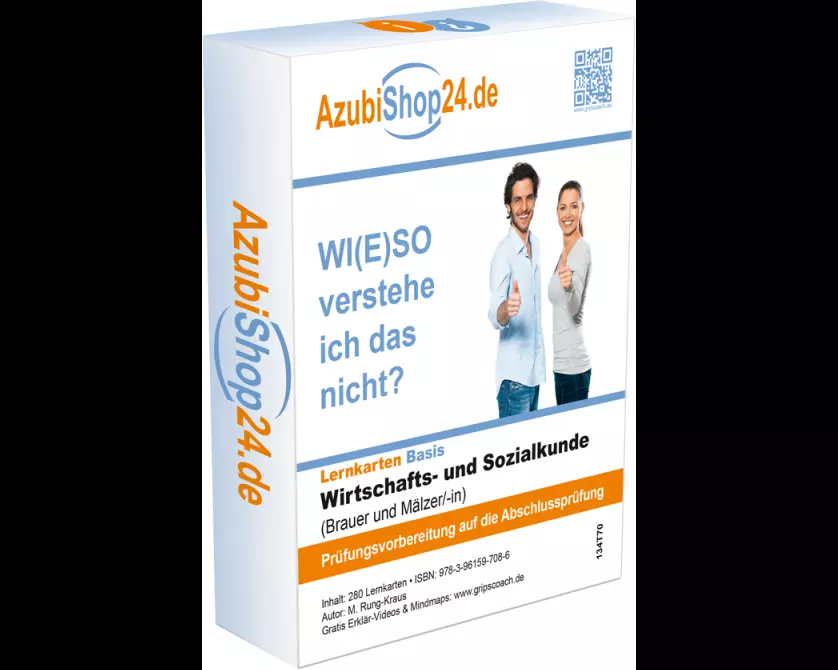AzubiShop24.de Lernkarten Wirtschafts- und Sozialkunde Brauer und Mälzer Prüfungsvorbereitung Wiso Prüfung