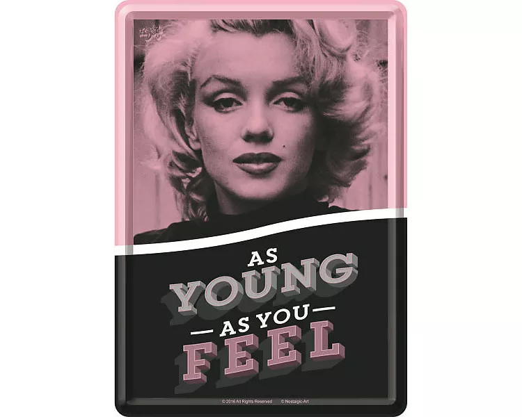 Blechpostkarten. Celebrities / Marilyn - As Young As You Feel