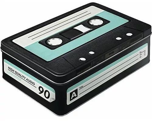 Vorratsdose Flach. Achtung / Retro Cassette
