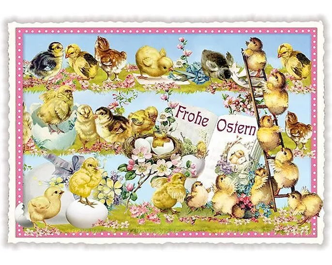 Postkarte / Frohe Ostern / quer