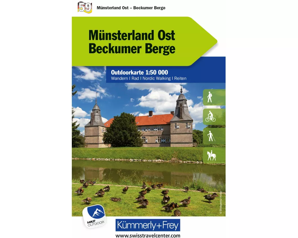 Kümmerly+Frey Outdoorkarte Deutschland 59 Münsterland Ost, Beckumer Berge 1:50.000