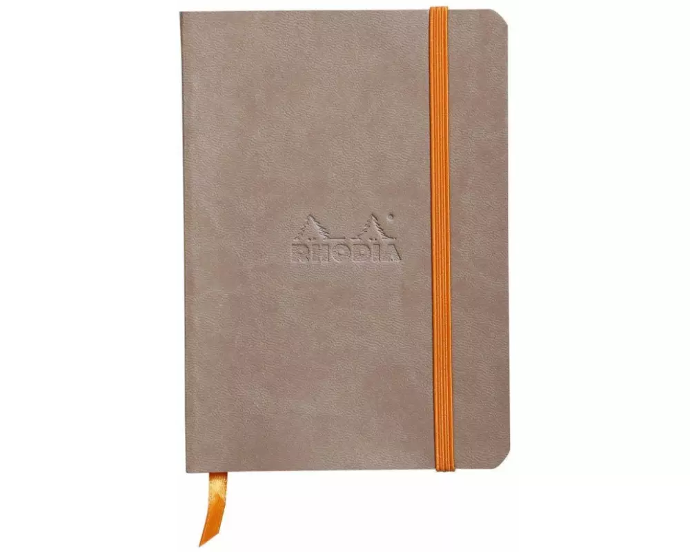 Rhodiarama Notizbuch Softcover A6 72 Blatt liniert taupe 90g, mit Gummizugverschluss