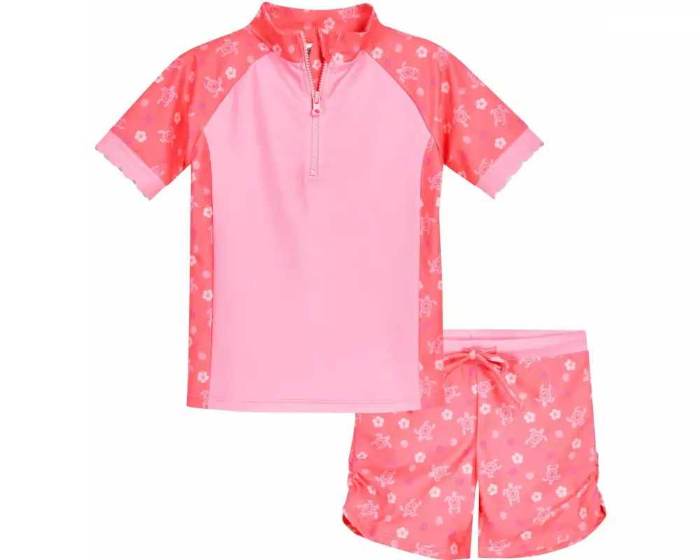 Playshoes UV-Badebekleidungsset kurzarm Hawaii Koralle Gr. 86/92