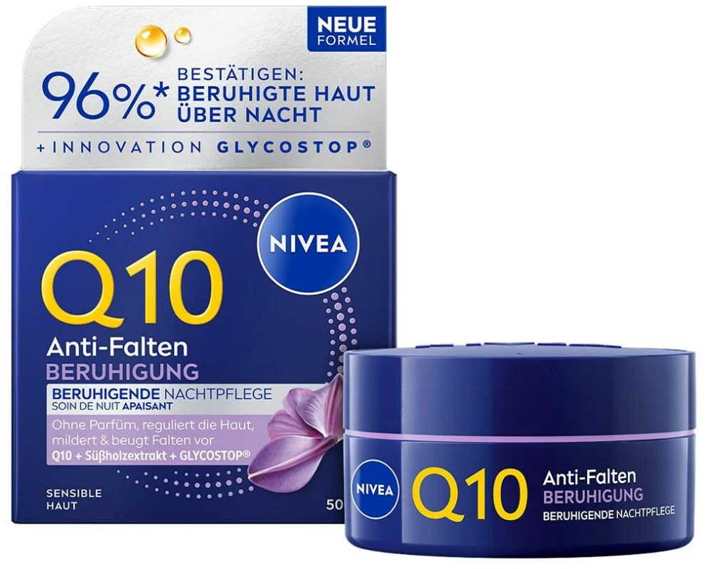 NIVEA Nachtcrème Q10 Anti-Falten Beruhigend 50 ml