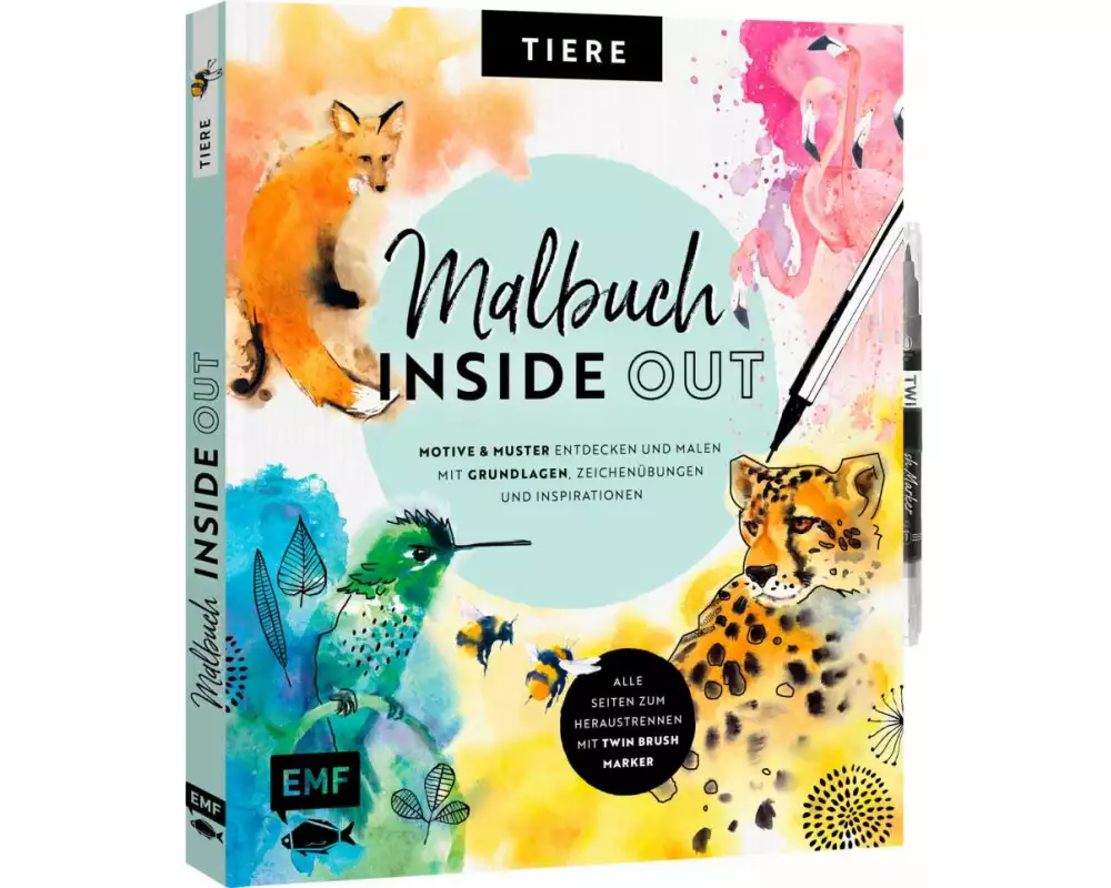 Malbuch Inside Out: Watercolor Tiere