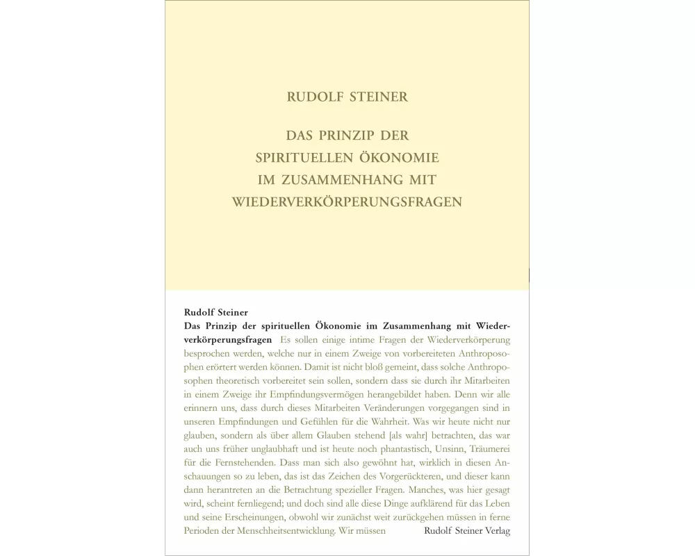 Das Prinzip der spirituellen Ökonomie im Zusammenhang mit Wiederverkörperungsfragen