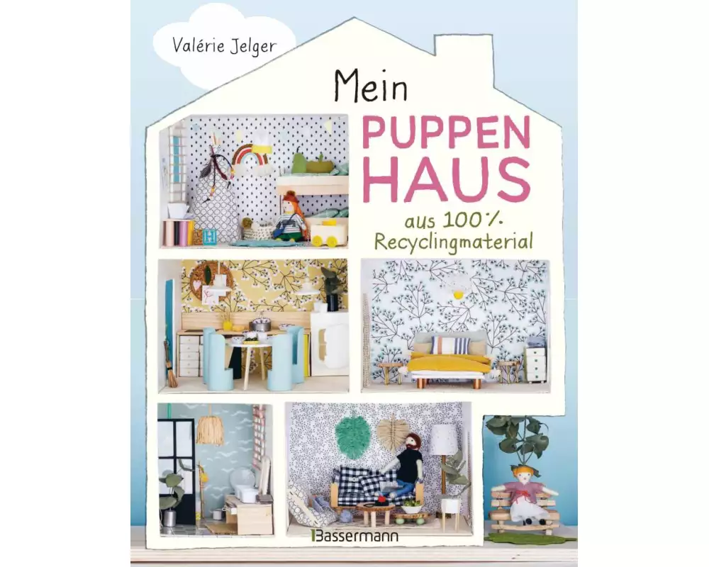 Mein Puppenhaus aus 100% Recyclingmaterial. Inklusive Möbel, Figuren und Zubehör