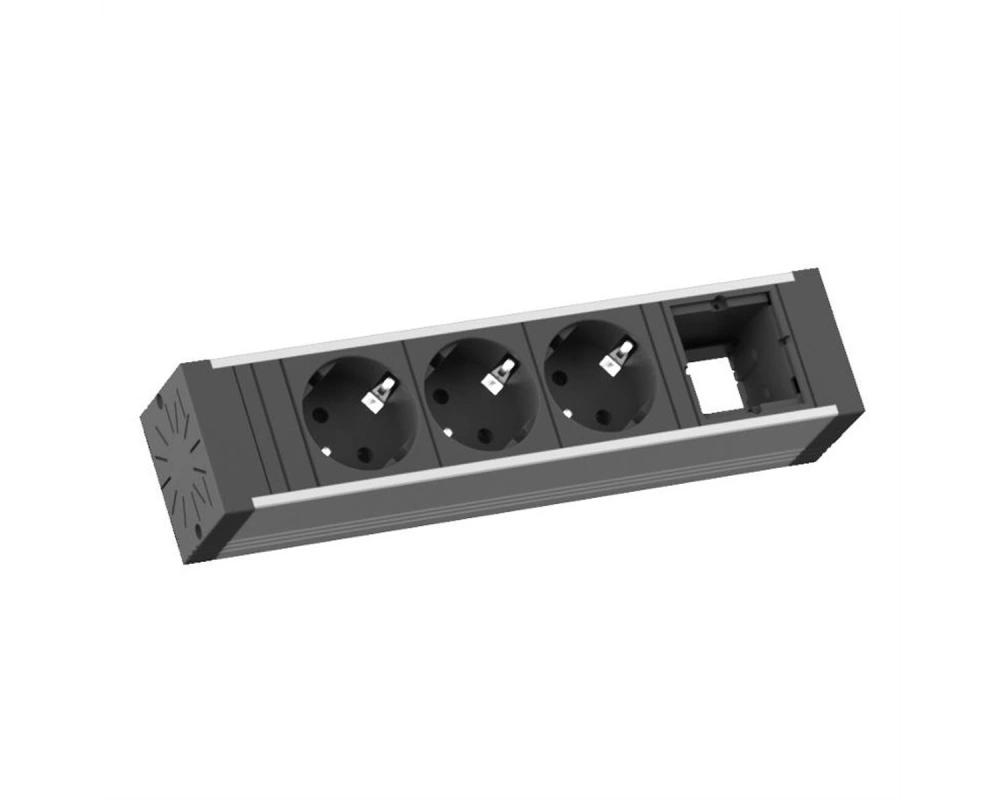 BACHMANN VENID 3x Schutzkontakt, 1x ABD, schwarz