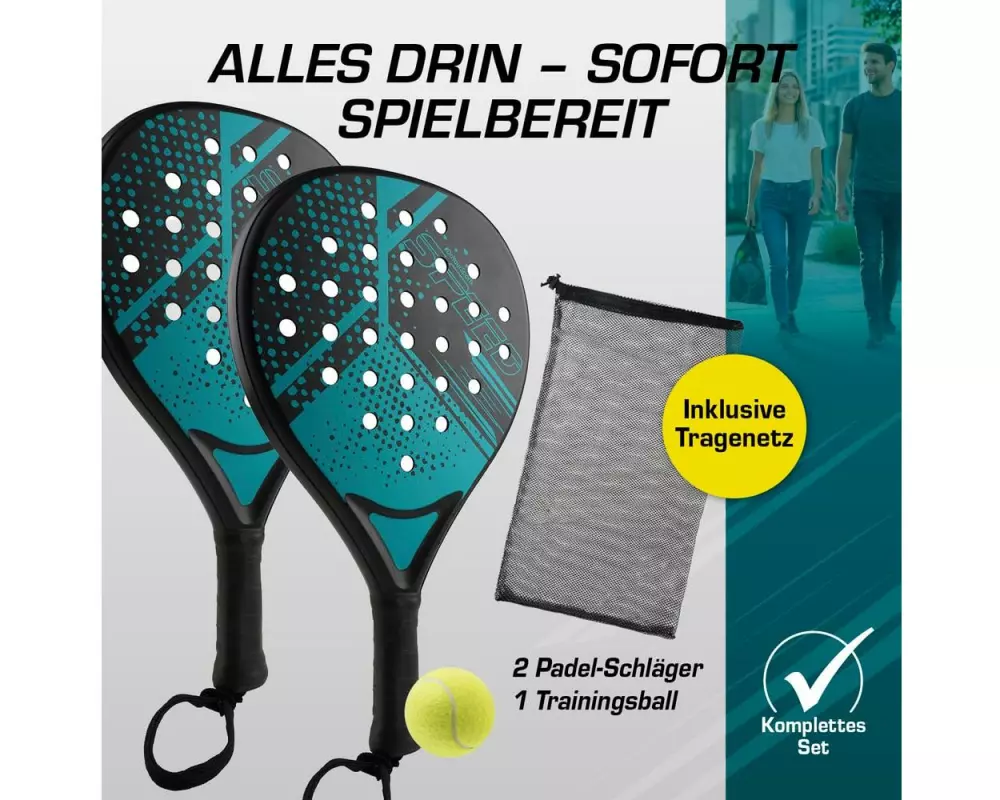 DoYourSports Padelschläger 46.5 cm Starter Set 4-tlg. Schwarz