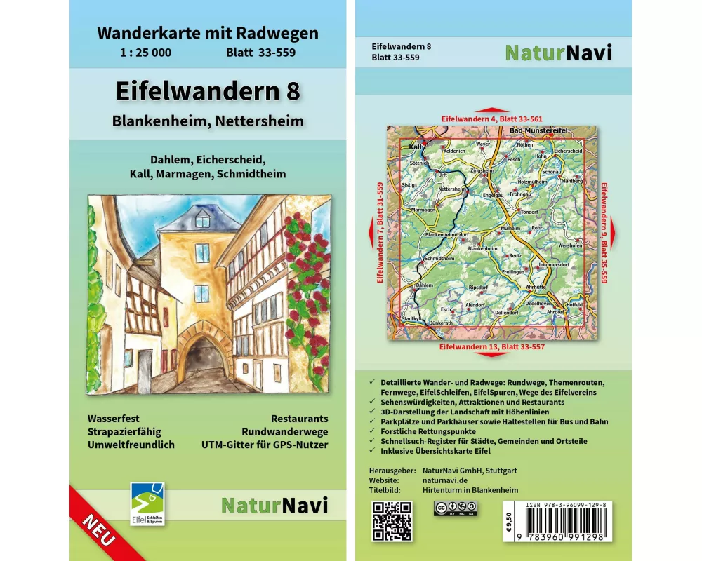 Eifelwandern 8 - Blankenheim, Nettersheim 1 : 25 000