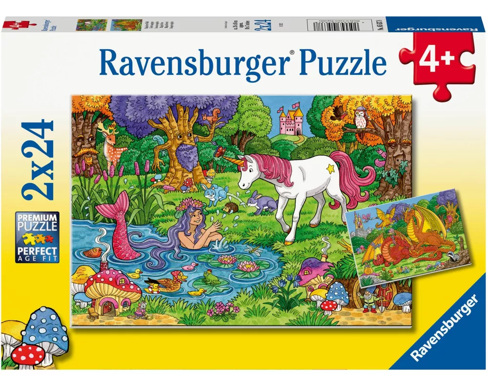 Kinderpuzzle 2x24 Teile - Magischer Wald
