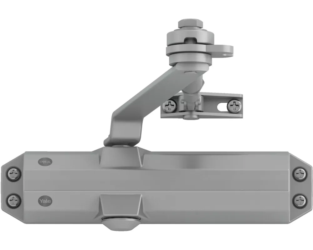 Yale Türschliesser mit Feststellarm, Serie 4500 Silber