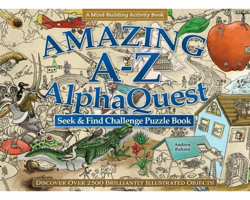 Amazing A–Z AlphaQuest Seek & Find Challenge Puzzle Book