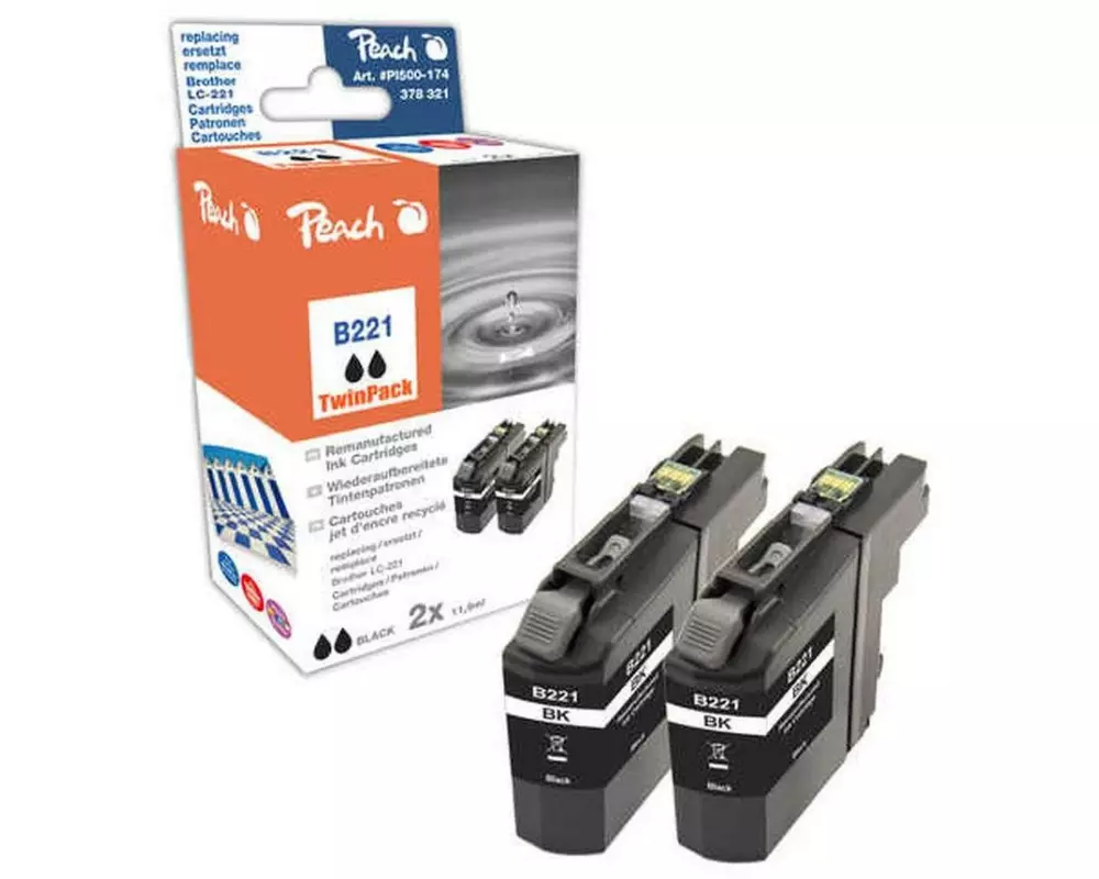 Peach Tinte Brother LC-221C Cyan