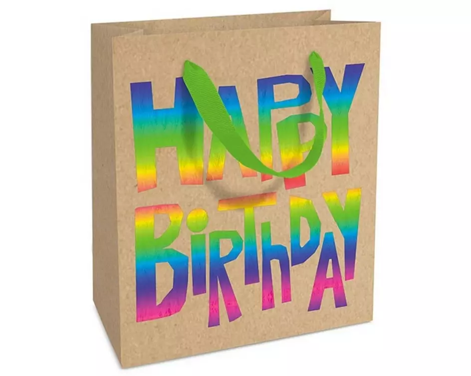 Braun + Company Geschenktasche Rainbow Birthday 18 x 21 x 8 cm, Mehrfarbig