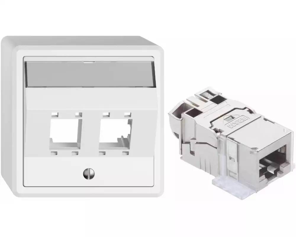 Feller EDIZIOliv AP-Netzwerkdose inkl. 1x R&M freenet Modul Cat. 6 EL