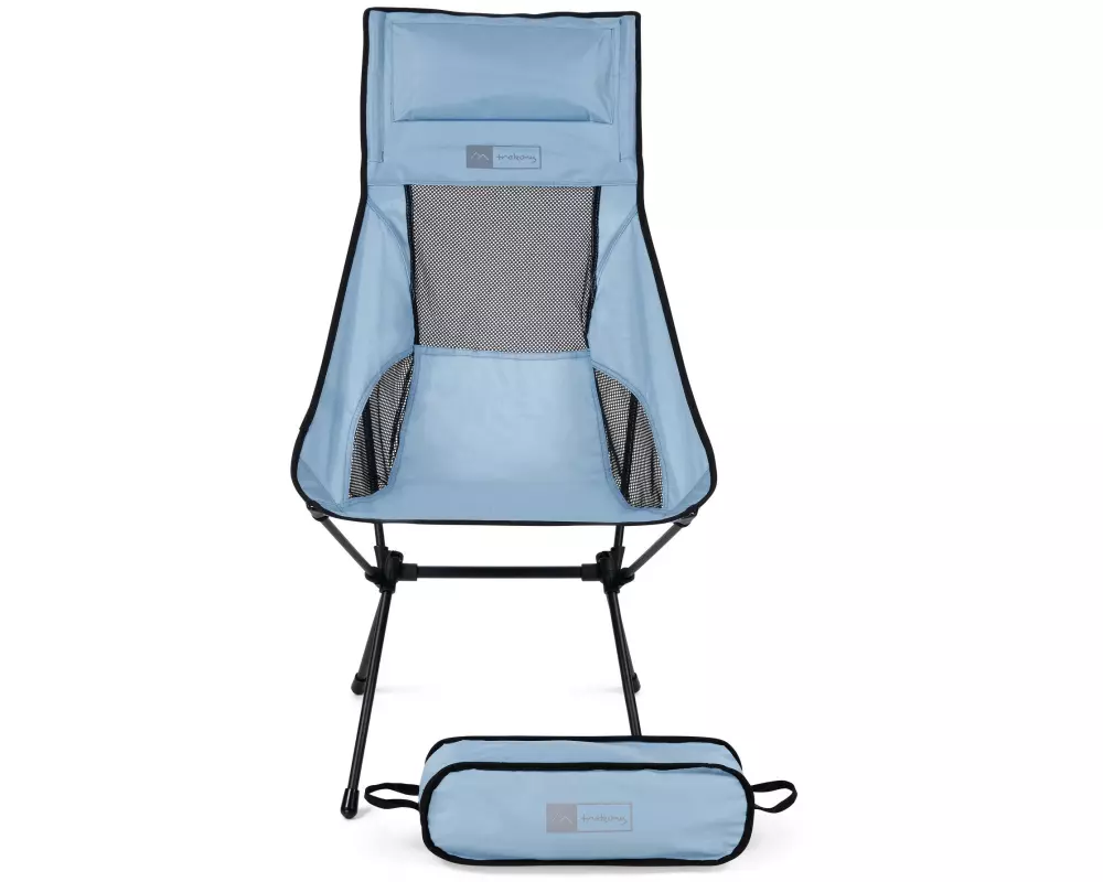 Trekony Campingstuhl Hoch Hellblau Stahl