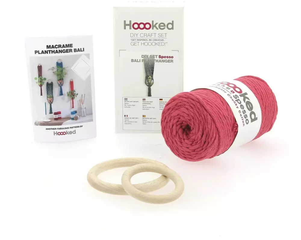 Hoooked Bastelset Makramee Blumenampel Bali Koralle