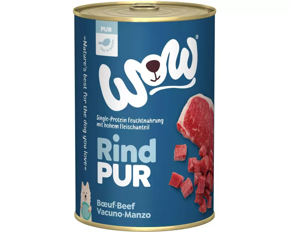 WOW Nassfutter Pur Rind Single Protein, 400 g