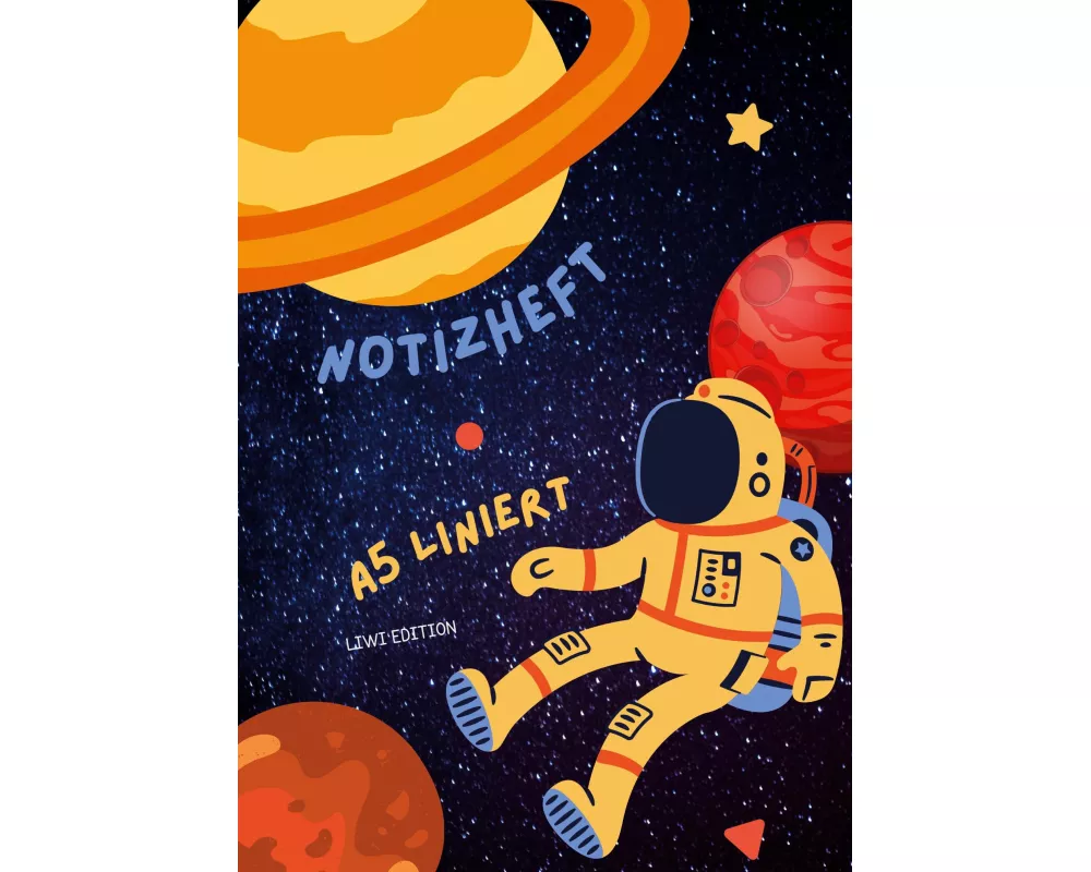 Dünnes Notizheft für Kinder - A5 liniert - Softcover Astronaut - FSC Papier