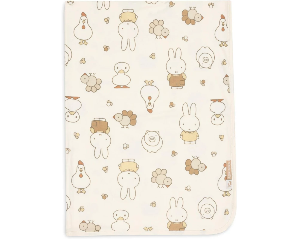 Jollein Schlafdecke Wiege Jersey 75 x 100cm – Miffy Family Farm
