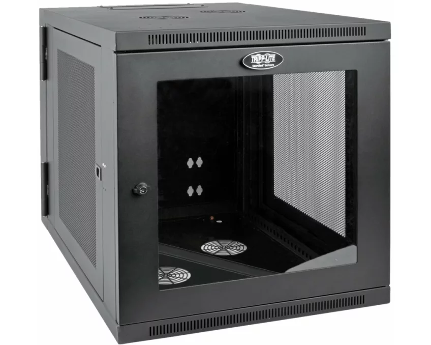 EATON TRIPPLITE SmartRack 12U, Server-Depth, Wall-Mount, Small Rack Enclosure, Clear Acrylic Window, Hinged Back