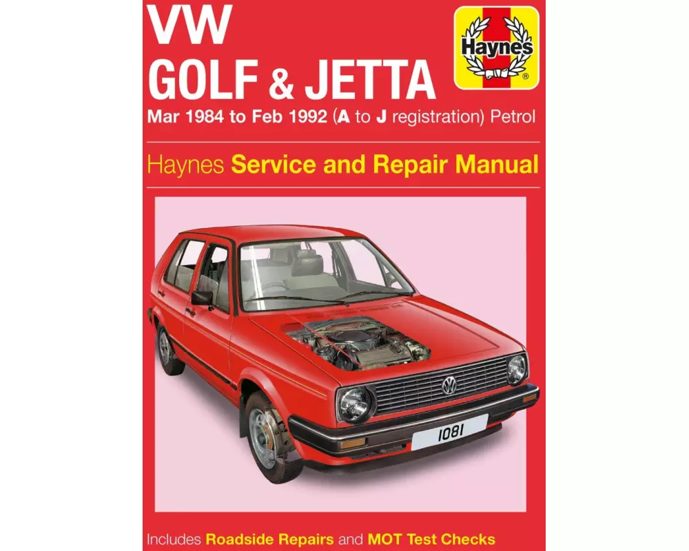 VW Golf & Jetta Mk 2 Petrol (Mar 84 - Feb 92) Haynes Repair Manual