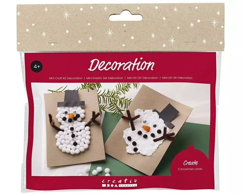 Creativ Company Bastelset Weihnachtskarten mit Schneemann Schneemann