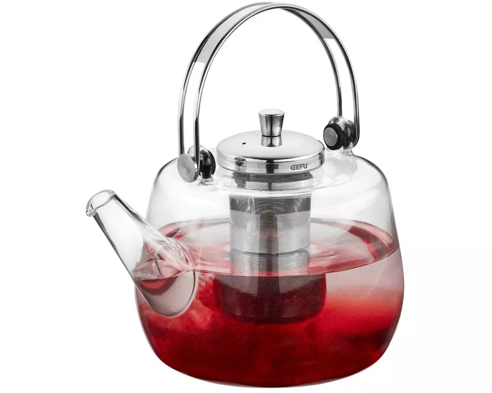 GEFU Teekanne Infusa 1 l, Silber/Transparent