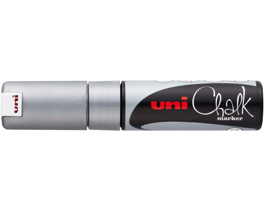 UNI-BALL Chalk Marker 8mm PWE8K SILVER silber, Keilspitze
