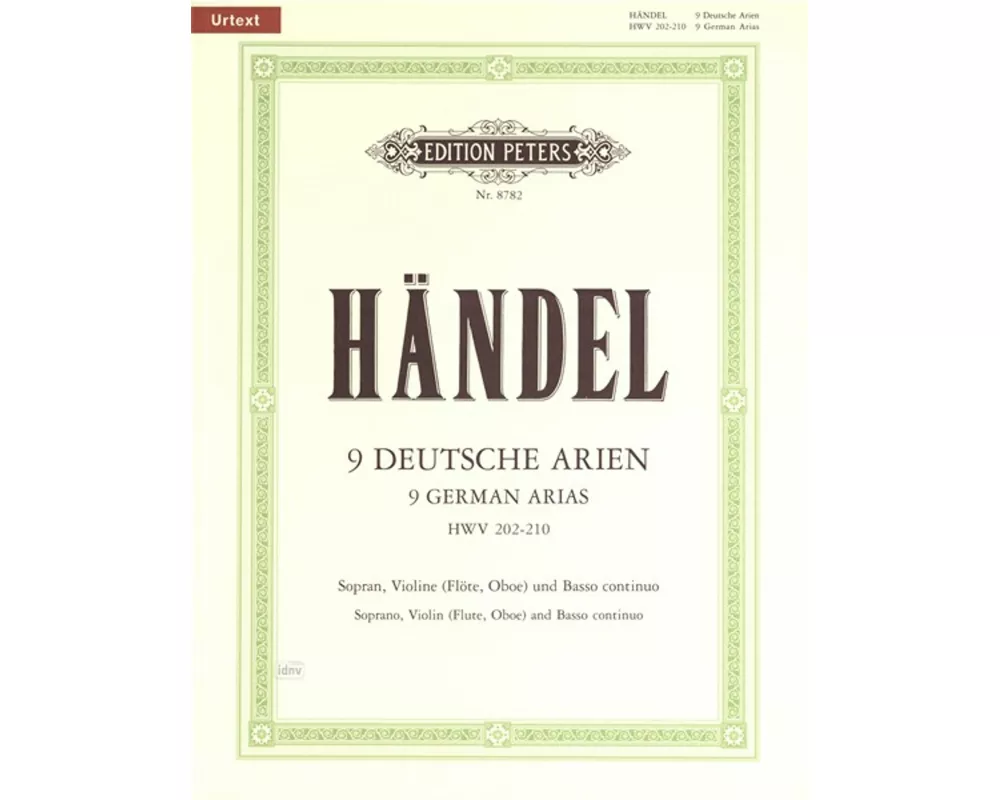 9 Deutsche Arien HWV 202-210 / URTEXT
