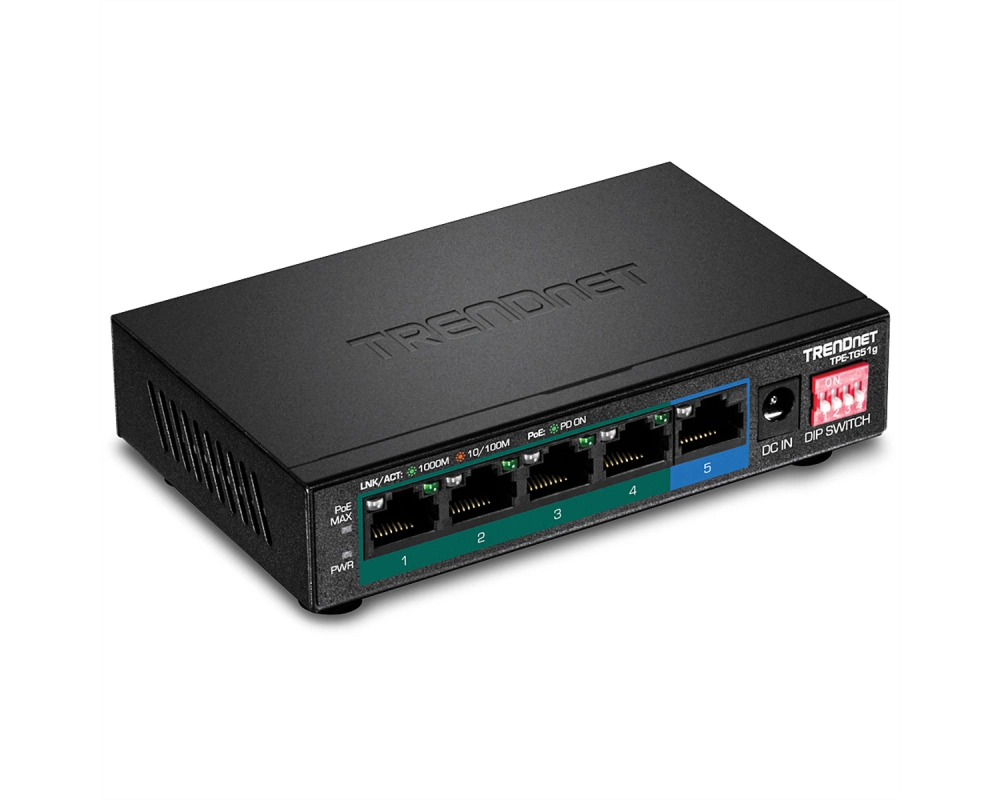 TRENDnet TPE-TG51G 5-Port PoE+ Switch Gigabit 60W