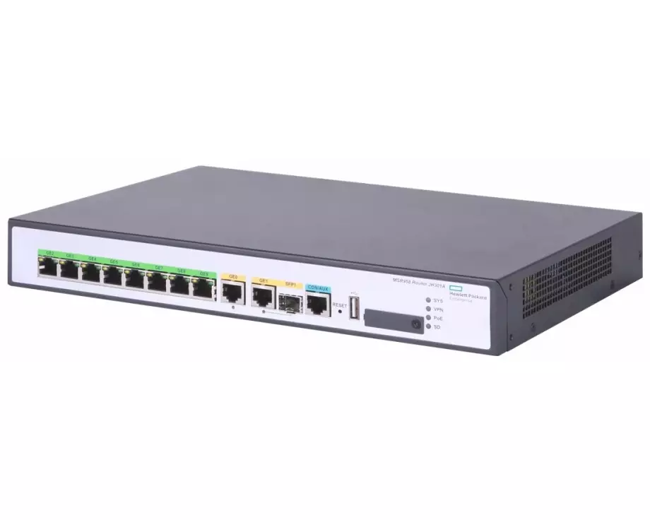 HPE FlexNetwork Router MSR958 1GbE and Combo 2GbE WAN 8GbE LAN PoE