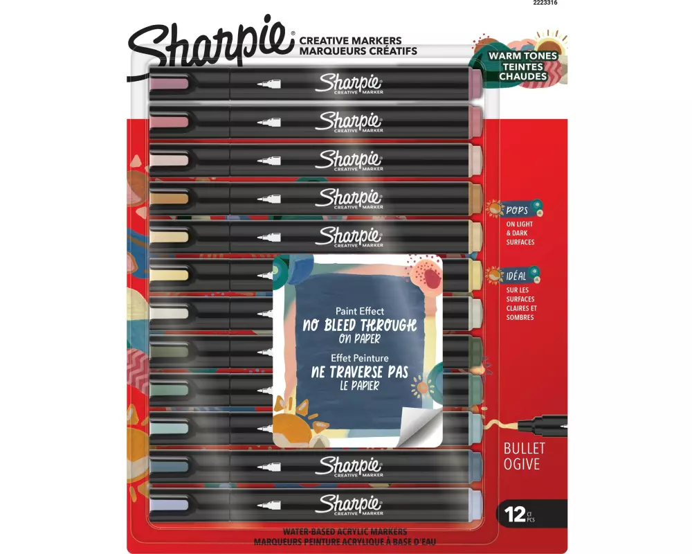 Sharpie Filzstift Acryl Warm Tones 12er Set
