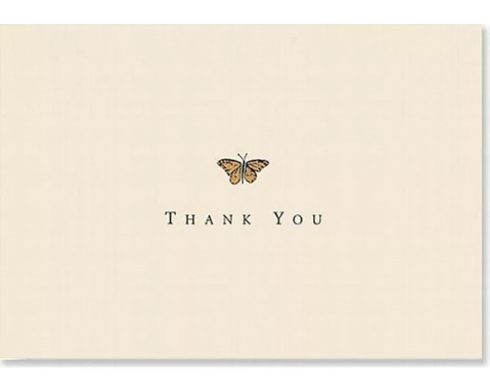 Thank You Notes Gold Butterfly
