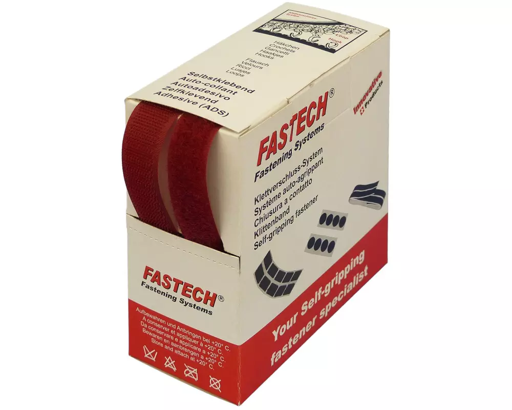 FASTECH Klettband-Box Burgunder
