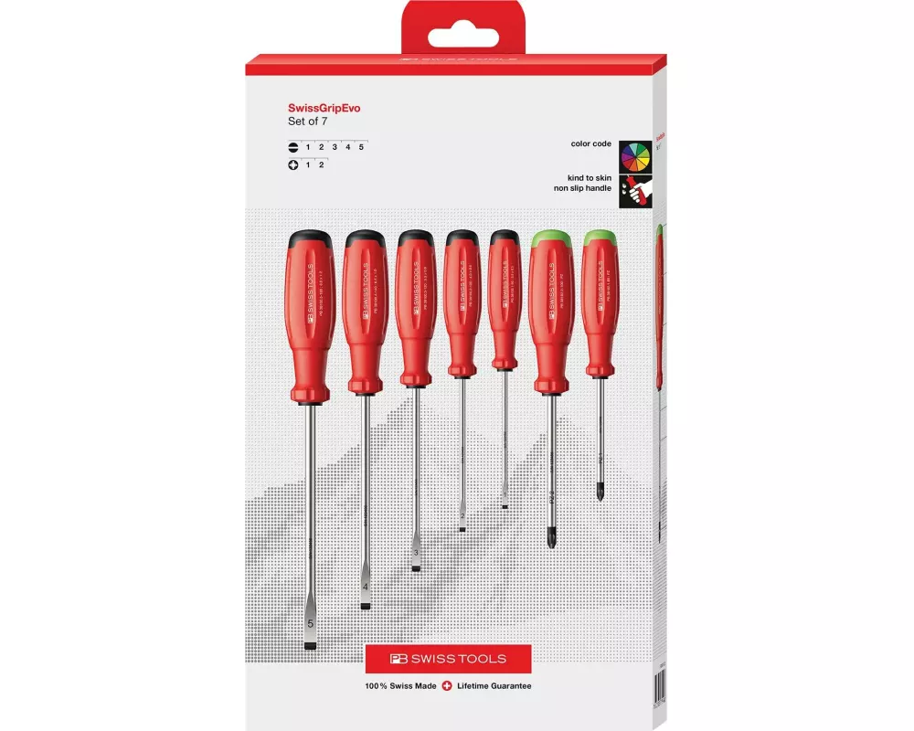 PB Swiss Tools Schraubenziehersatz 38253 SwissGrip Evo H CBB