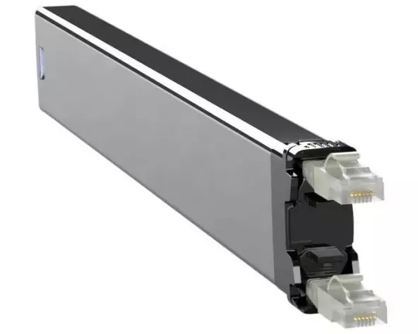 Patchbox Slimpatchkabel Kassette 365 Cat 6A, STP, 0.8 m, Grau