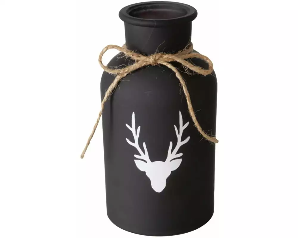 Boltze Vase Vilbert 19.5 cm, Schwarz