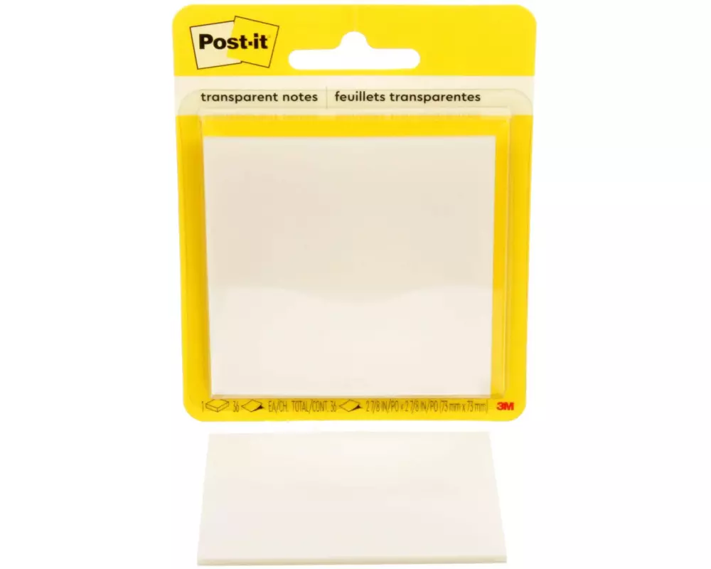 Post-it Notizzettel 3M, 73 x 73 mm, 1 Block, transparent