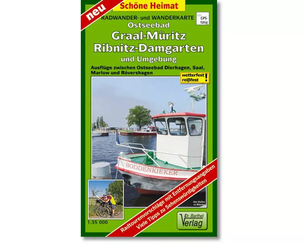 Ostseebad Graal-Müritz, Ribnitz-Damgarten und Umgebung Radwander- und Wanderkarte 1 : 35 000