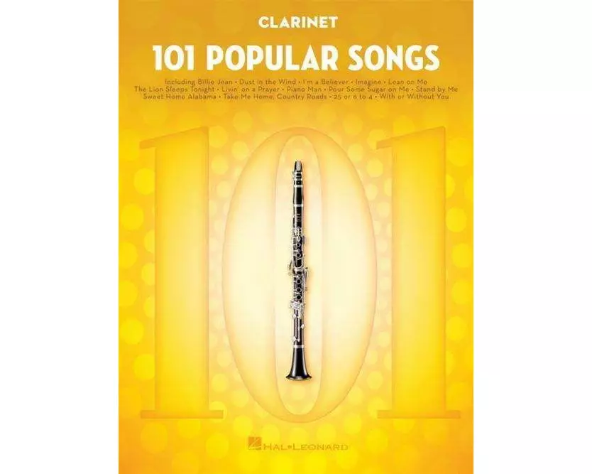 101 Popular Songs Clarinet Sheet Music Songbook Play Classic Pop Rock Hits Includes Billie Jean, Piano Man, Sweet Home Alabama, Livin' on a Prayer, He