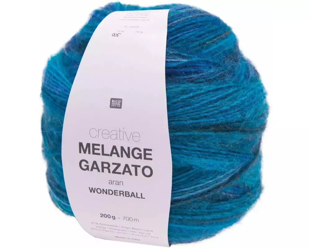 Rico Design Wolle Melange Garzato 200 g, Aqua