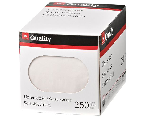 QUALITY Gläserunterlagen 992600 weiss 250 Stück