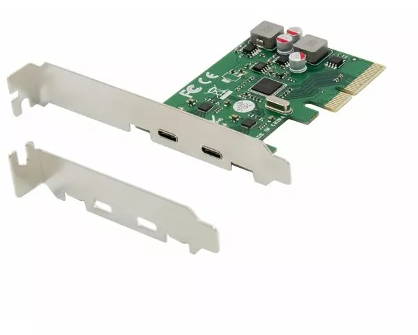 "EMRICK08G 2-Port USB 3.2 Gen 2 Type-C PCIe Card, self-powered"
